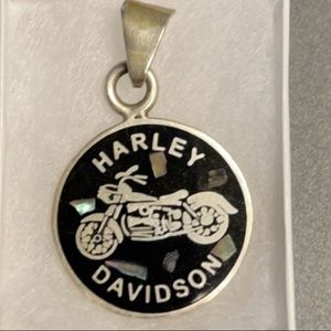 Harley Davidson charm for a necklace. Black onyx